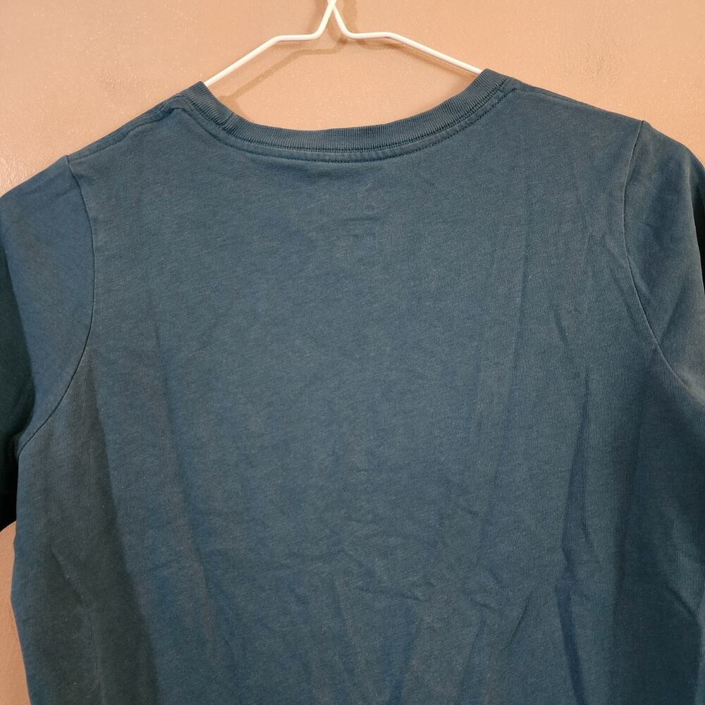 The Nike Dri Fit Boys Tee Size L 10 Teal Short Sleeve Crew Neck Basketball Shirt - Picture 7 of 8